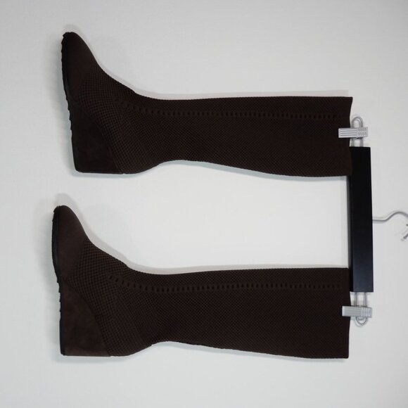 EILEEN FISHER Kasana Tall Wedge Stretch Knit Socks BOOTS 8.5 Chocolate Brown NEW - Picture 7 of 15